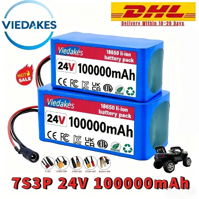 

24v battery lithium 7S3P 18650 10Ah Li-ion Battery Packfor wheelchairs power Li-ion Replacement Battery +29.4v 2A Charger☼♀☾