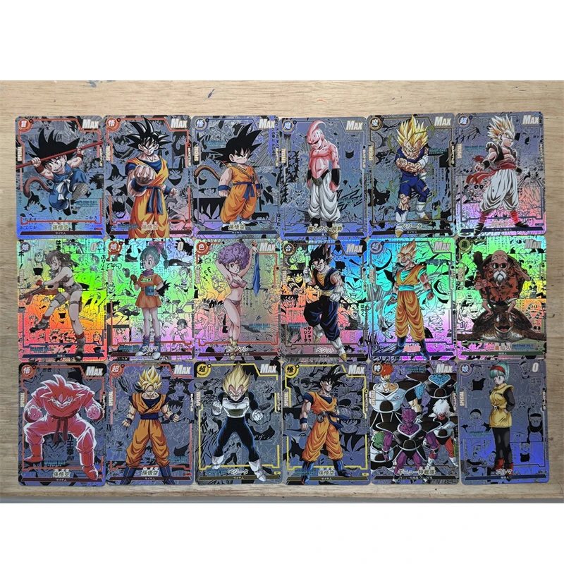 18 قطعة لتقوم بها بنفسك لعبة دراغون بول Tcg بطاقة فلاش ماستر روشي سون جوكو ماجين بو بطاقة نحت أنيمي جمع عمل دمى أشكال هدية