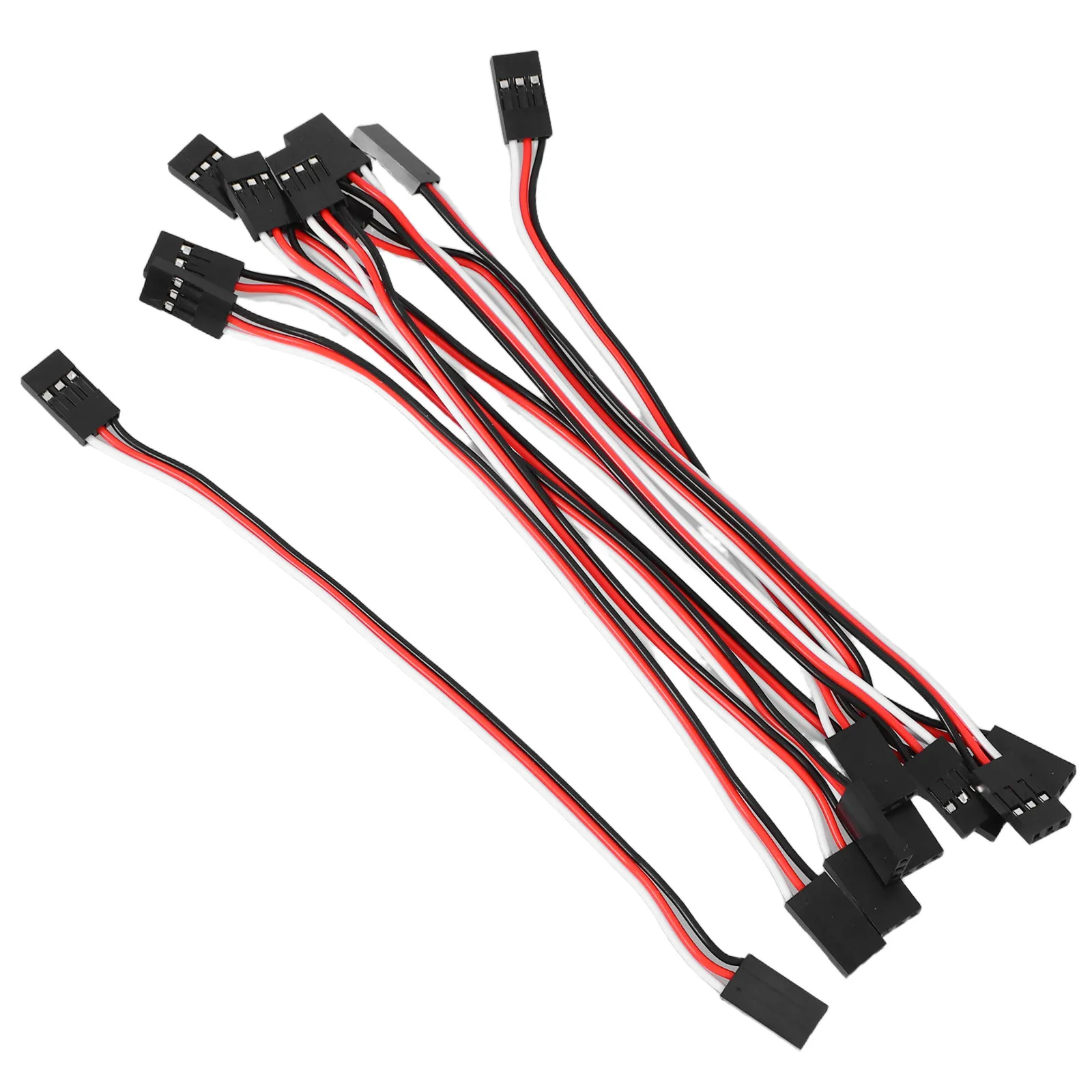 10Pcs 10Cm Female to Female 3-Pin Servo Extension Jumper Wires for Rc Aircraft Car Helicopter Receiver Connection