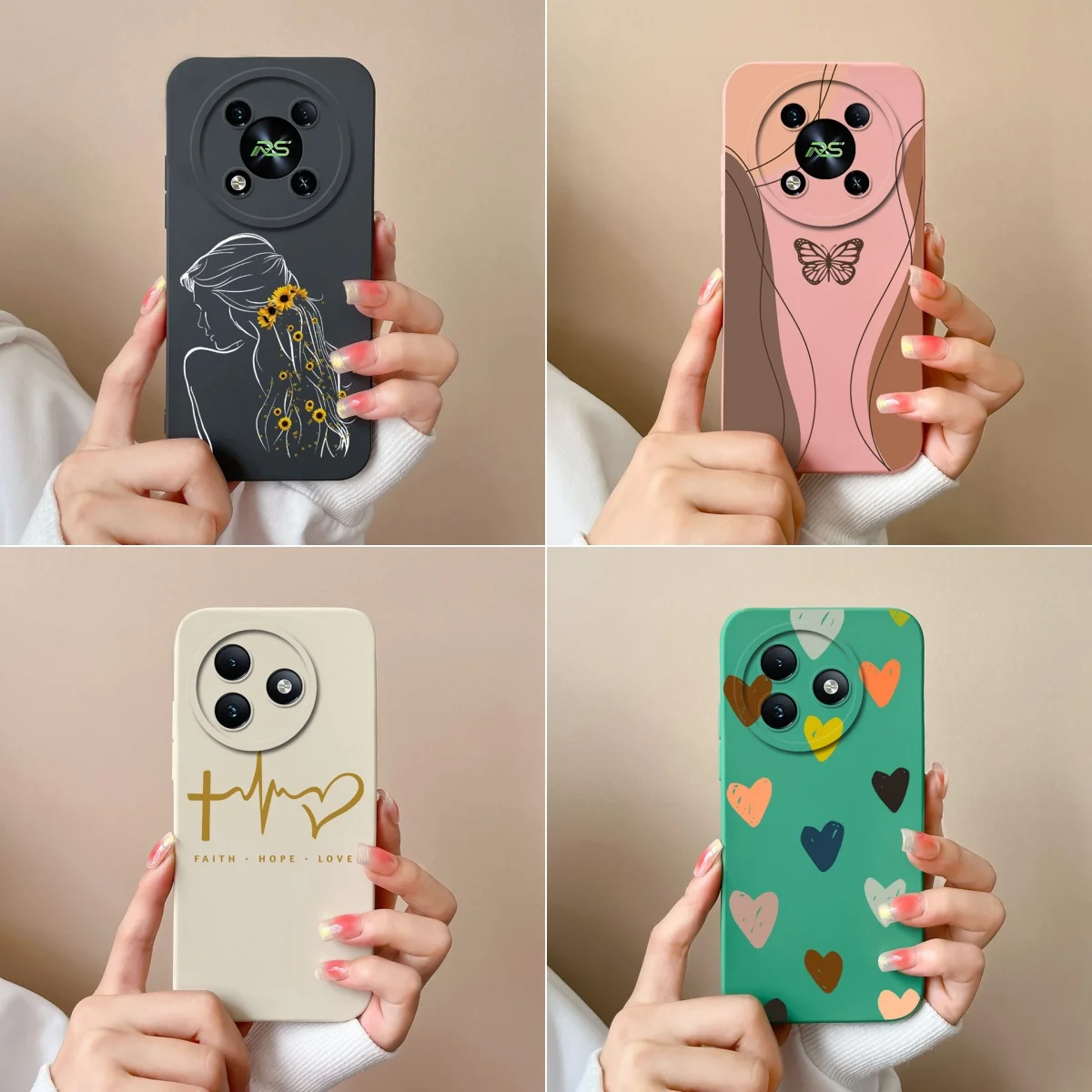 For ITEL S24 RS4 Case Trendy Love Heart Pattern Liquid Soft Coque Shockproof Phone Cover For ITELRS4 6.56