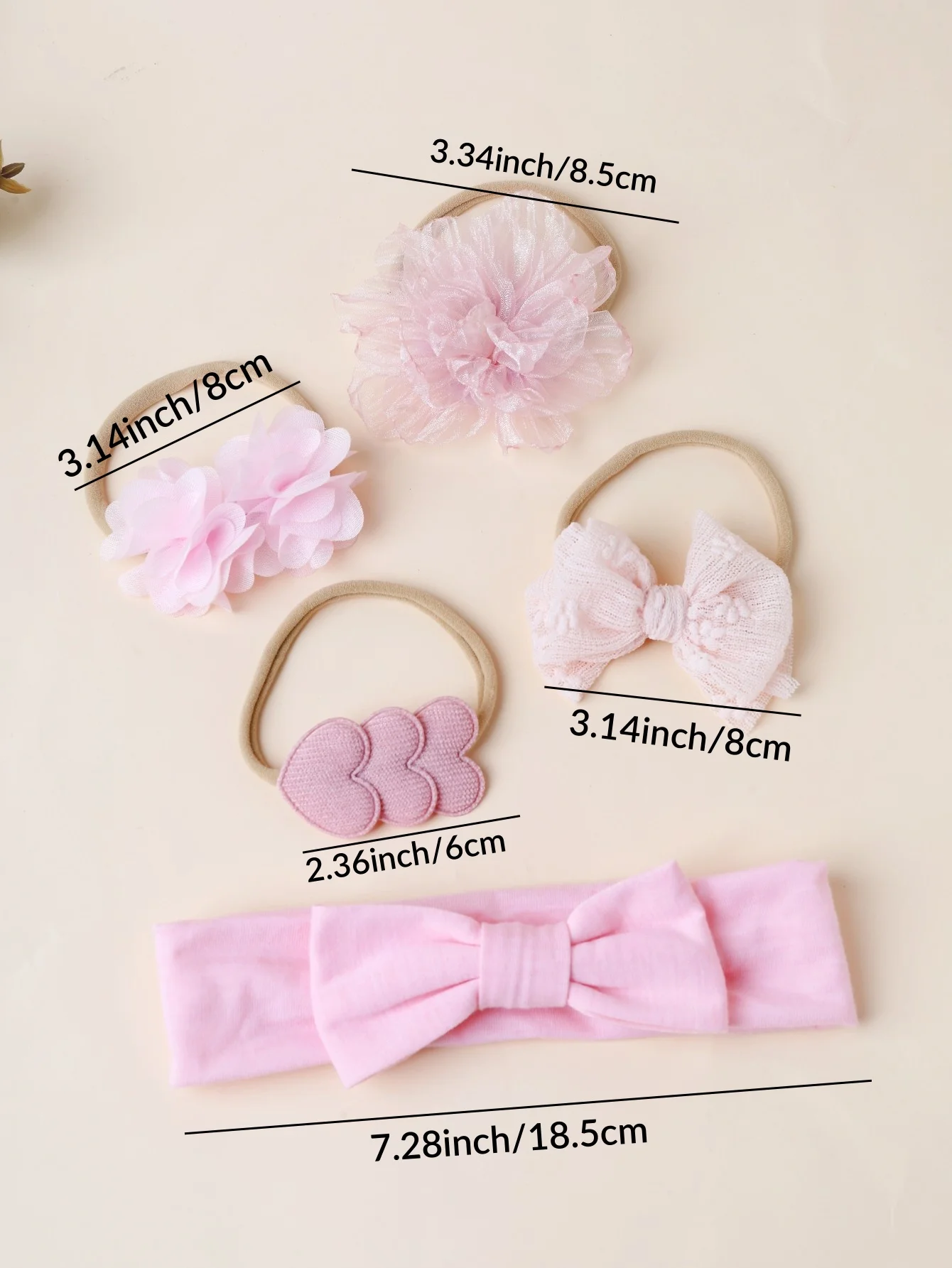 5Pcs Baby Headbands Newborn Girls Flower Lace Bows Hair Bands Soft Children Turban For Babies Toddler Kids Hair Accessories