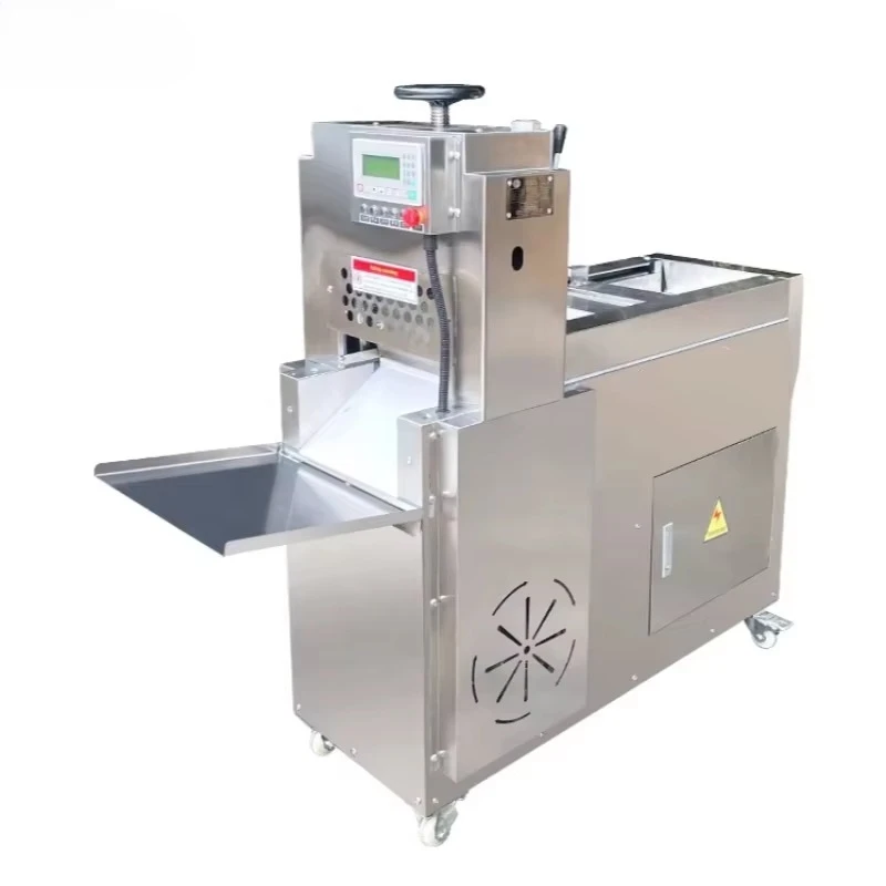 Commercial Automatic Frozen Meat Slice Slicer Frozen Meat Slicing Machine Stainless Steel Meat Roll Bacon Slicer