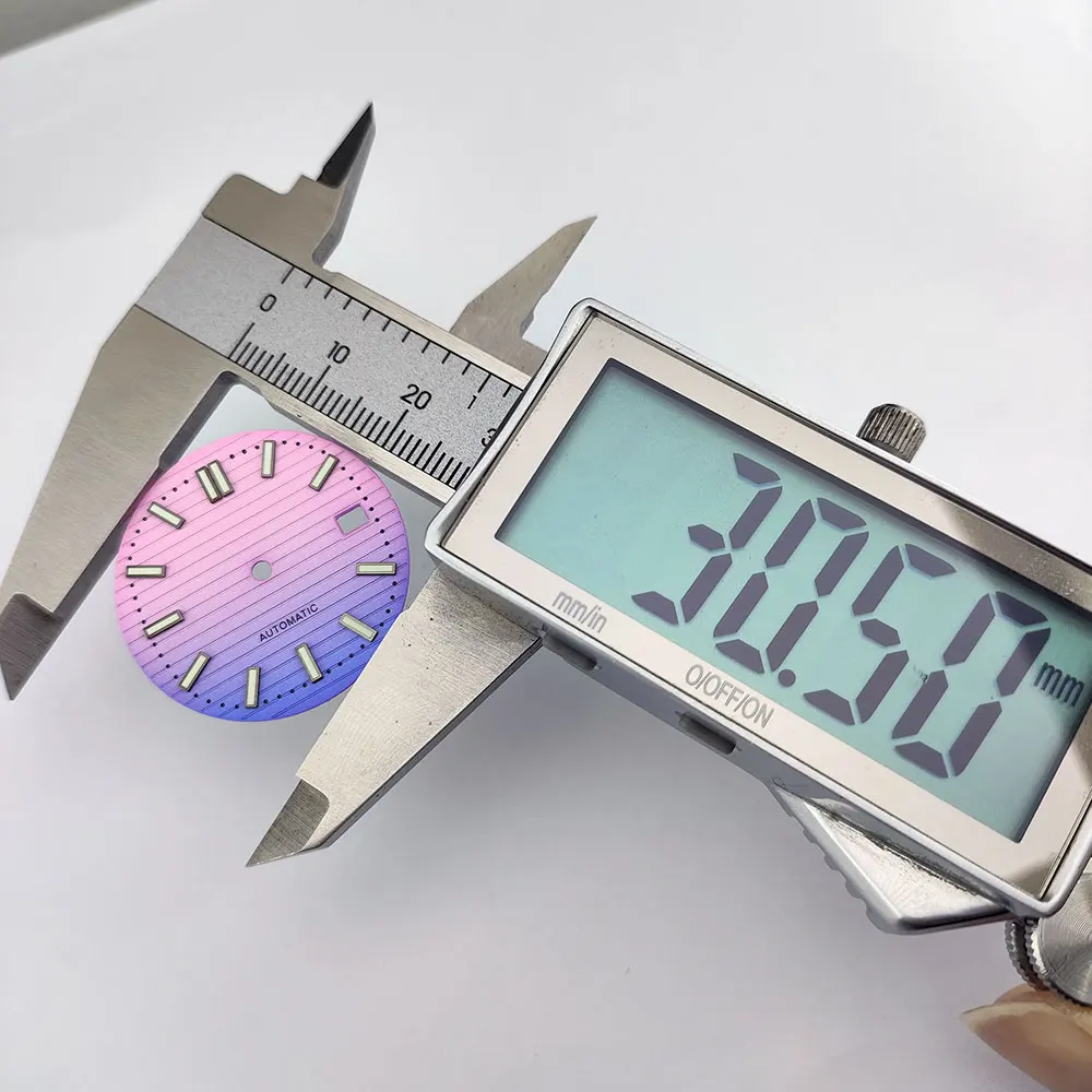 NH35 męska tarcza zegarka 30,5 mm pojedynczy kalendarz data akcesoria do zegarków pasują do zegarka sportowego NH35 tarcza gradientowa NH35