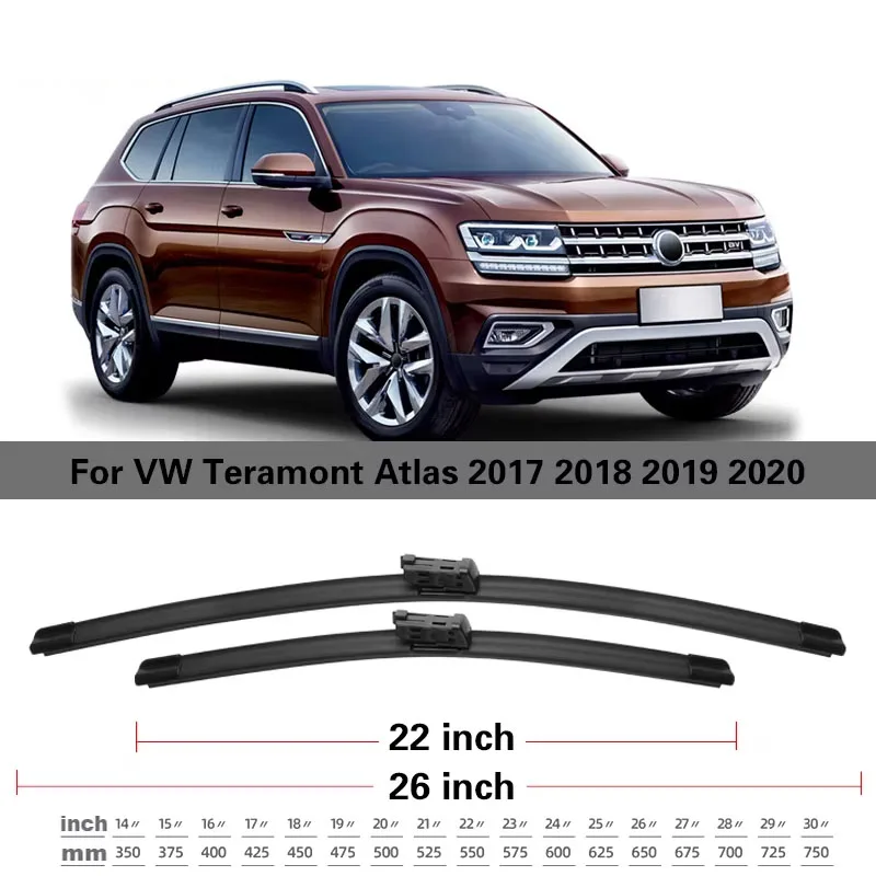 

Car Wiper Blades for Volkswagen VW Teramont Atlas 2017 2018 2019 2020 Front Rear Windscreen Windshield Wipers Car Goods Stickers