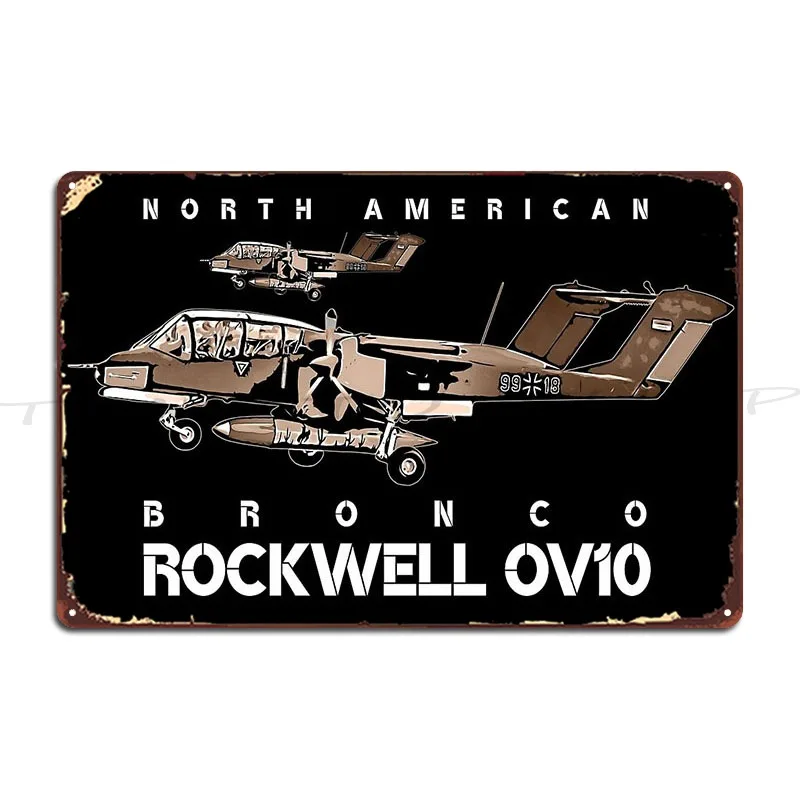 Ov 10 Bronco American Plane Cutout Silhouette Metal Plaque Wall Cave Design Printing Cinema Designer  Tin Sign Poster