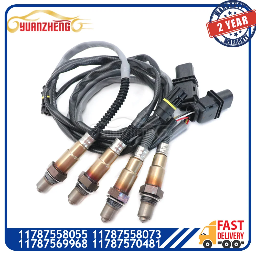 4pcs Upstream&Downstream Lambda O2 Oxygen Sensor For BMW 128i 328i X3 2007-2013 11787558055 11787558073 11787569968 11787570481