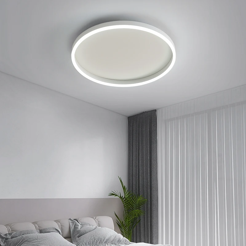 Simple Round Bedroom Led Ceiling Lights Modern Home Decor Lampen Nordic Living Room Ceiling Lamp Lighting Black/White 110 220V