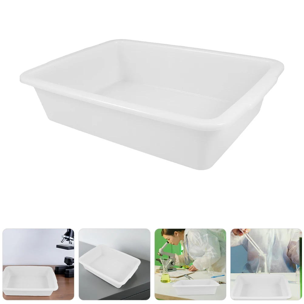 2 Pcs Lab Tray Tool Laboratory Pan Teaching Supplies Chemical Rectangular Plastic Experiment Equipment Trays for Science