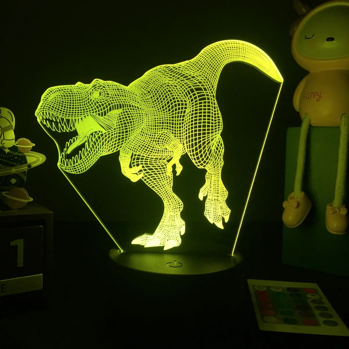 3D LED Dinosaur Nightlight For Kids Child Bedroom Decor Birthday Gifts Bedside Lamp Spinosaurus Figure Room Decoration