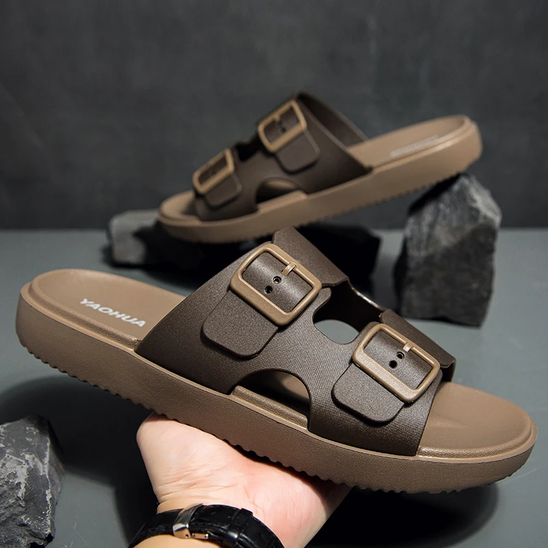 صنادل كاجوال رجالية صيفية عصرية متعددة الاستخدامات للاستخدام الخارجي للمنزل، ملابس خارجية خفيفة الوزن، شباشب للشاطئ #1