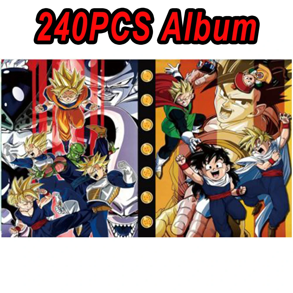 Dragon Ball Son Goku Vegeta Frieza 240pcs Card Album Book Game Card Holder Binder VMAX Game Card Collection Kids Toys Gift