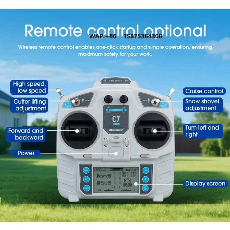 High Efficiency Agricultural Big Power Smart Remote Control Tractor Grass Cutter Lawn Mower