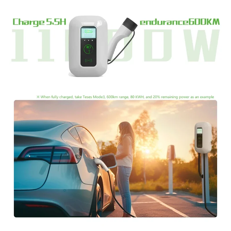 HQ EV Charging Station Type2 Electric Car Charger Wallbox 32A 7/16A 11KW Charging by swipe card Electric Car Charging Station