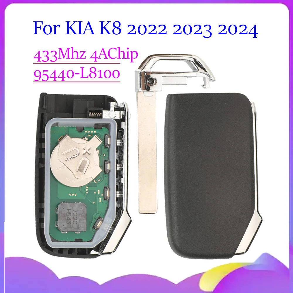 jingyuqin New 95440-L8100 433MH 4AChip Remote Smart Car Key For KIA K8 2022 2023 2024 Auto Start Keyless Fob Control
