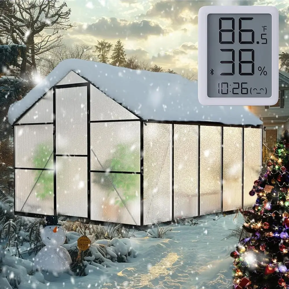 

Large Walk-in Greenhouse Kit for Outdoor Gardening, Protects Plants from Wind and Snow