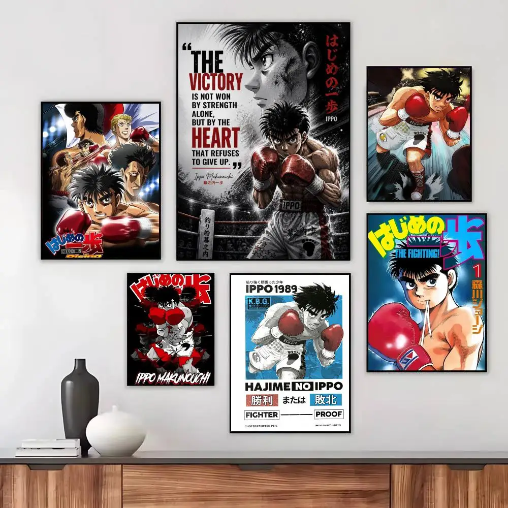 F- Fighting Spirit Hajime No Ippo Poster Wall Art Printed Decor Sticker Stylish Home Gift for Living Room Bedroom Corridor Cafe