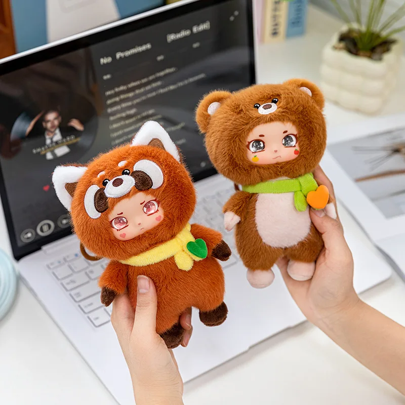 

Очаровательная плюшевая кукла с коротким лицом и виниловой отделкой — игрушка-животное с изображением коалы и красной панды, идеально подходит в виде сумки