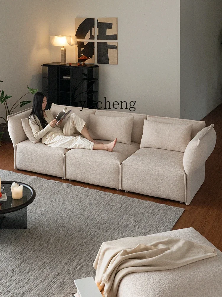 Tqh Cloud Pillow Sofa Fabric Living Room Light Luxury High-End Modern Simple Module Combination Sofa