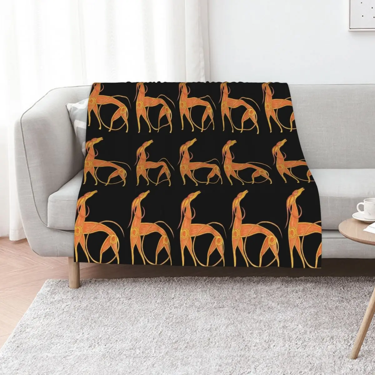 Celtic Anglo Saxon Greyhound Hound Lurcher Dog Throw Blanket Baby Single Luxury Designer Luxury St Weighted Flannel Blankets