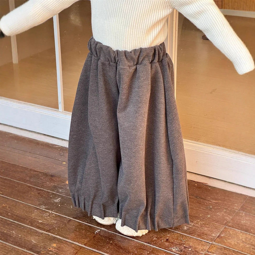 الفتيات السراويل الخريف والشتاء سميكة الصوفية واسعة الساق فانوس السراويل عارضة وعصرية تنوعا ارتداء اليومي