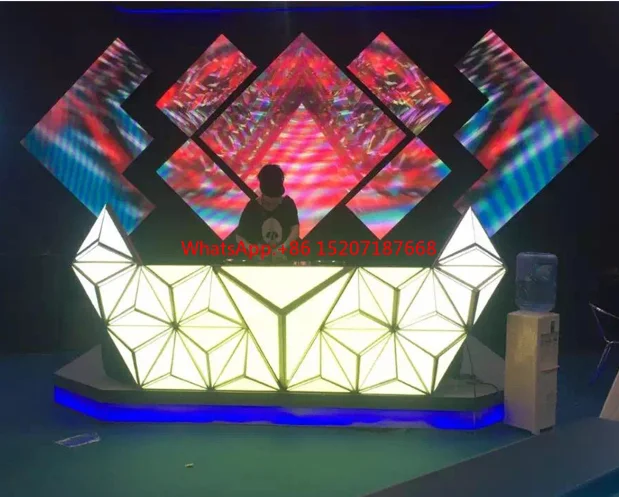 Video Led Dj Booth / Wall Dj Facade Portable Dj Table Stands Led Wall Video P5 Rental Led Display - Led Displays