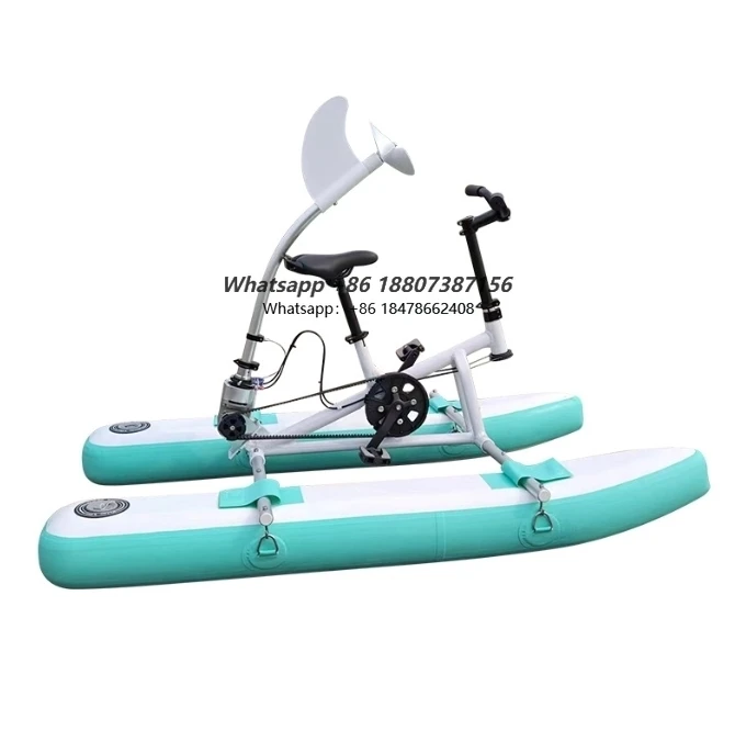 Wholesale Water Play Equipment Inflatable Floating Pvc Water Bike Pedal Pontoons for Kids