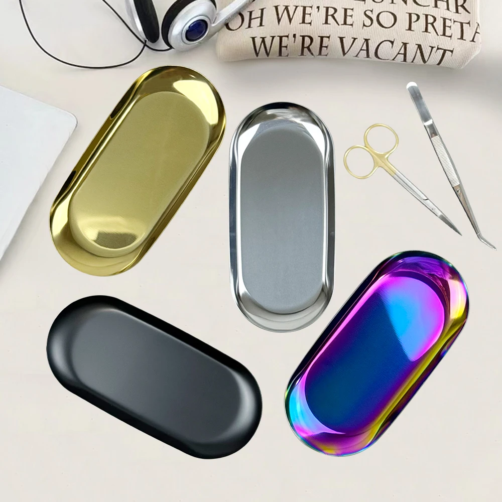 Stainless Steel Dental Tray Surgical Medical Disinfection Plate Nail Tattoo Dish Cosmetic Storage Container Dentistry Instrument