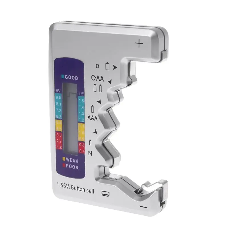 D AA AAA 9V LCD Display Button Cell Meter Indicate Tester Checker