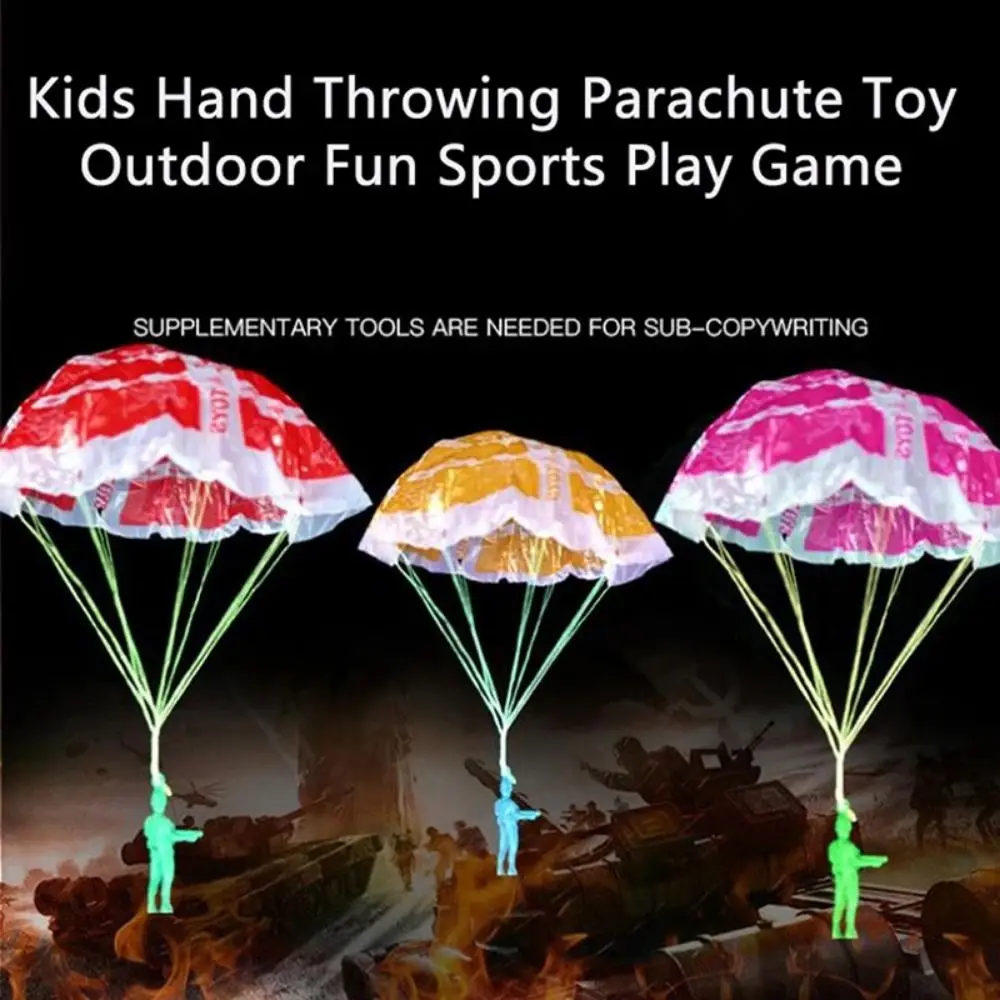 10st Figuur Soldaat Hand Gooien Parachute Speelgoed Grappig Sport Speelspel Parachute Soldaat Sport Spelen Mini Jump