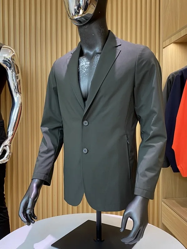 Herren Outdoor Commuter Leichter warmer Busin-Anzug Jaet Stand Fit Faion Urban Sle Polyesterfaser Long Sve