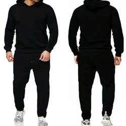 Conjunto de chándal con capucha y pantalones de chándal para hombre, ropa deportiva de moda, trajes de Jogging