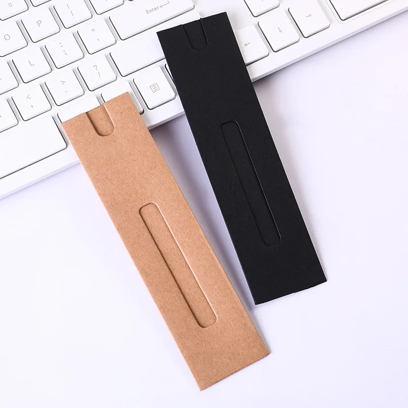 40Pcs Pen Box Gift Sleeve Packaging Single Fountain Holder Pouch Sleeves Ballpoint Cardboard Empty Case Paper Kraft