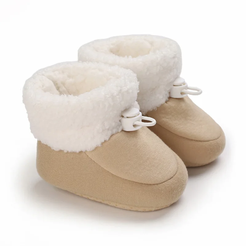 

2022 Newborn Winter Boots Warm Toddler Baby Boy Girl First Walker Crib Shoes Soft Sole Solid Color Prewalker 0-18M