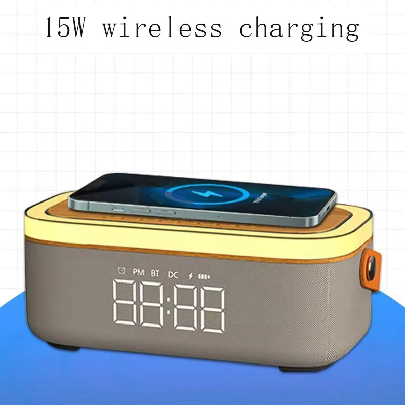 Home Atmosphere Light Multifunctional Alarm Clock Remote Wireless Charging Bluetooth Speaker Small Night Light Convenient Light