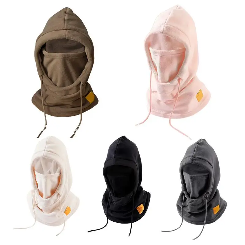 Winter Facial Cover Hood Fleece Cycling Facial Cover Windproof Warm Polar Fleece Headwear Cold Weather Gear For Snowboarding