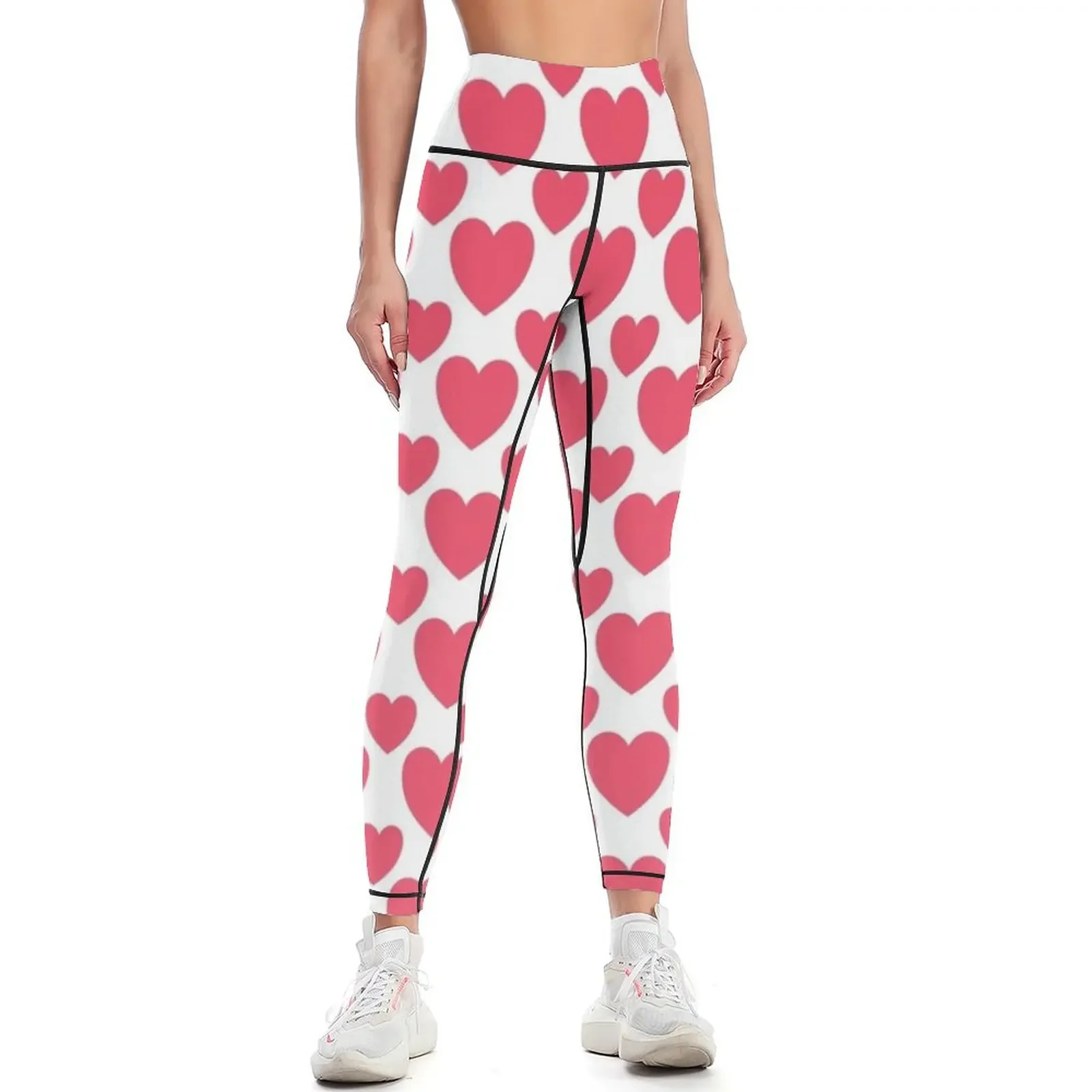 Corazón rosa con fondo blanco Leggings ropa de gimnasia leggins de fitness para mujer push up mujer Leggings deportivos para mujer