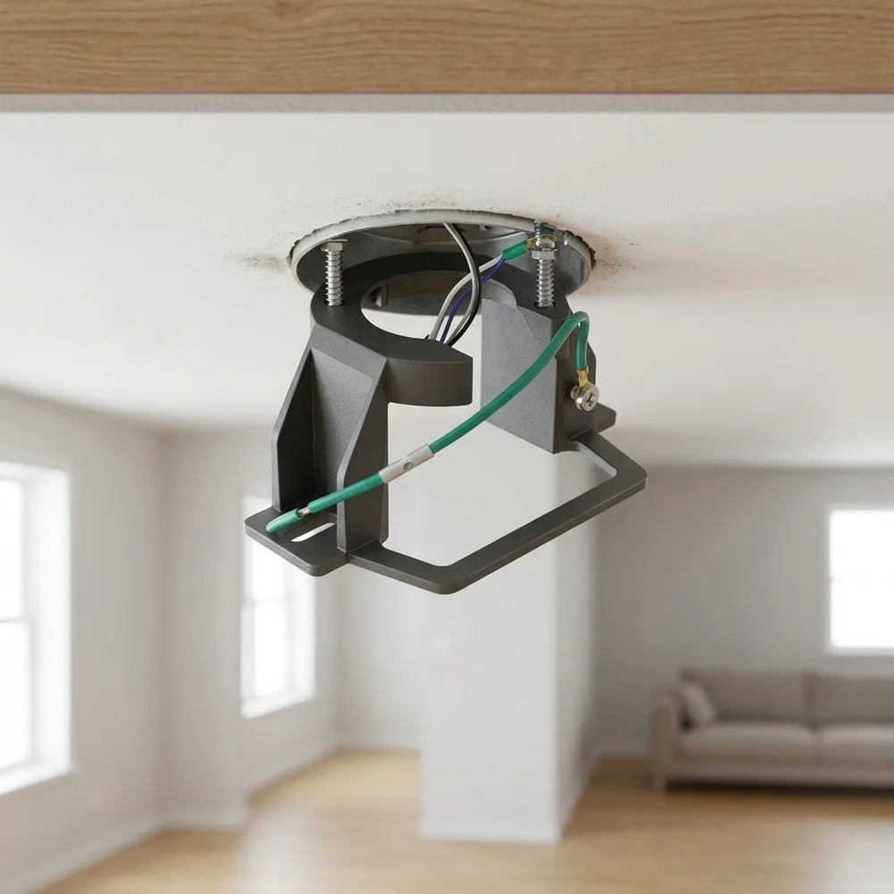 Two Cast Aluminum Ceiling Fan Mounting Brackets for Sloped Ceilings Under 10 Degree Incline Supporting Up to 100 lbs Per Bracket