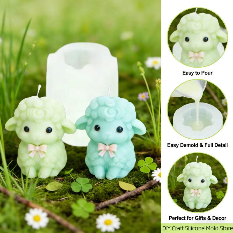 

3D-форма из силикона «Пушистая овечка»: милый ягненок для свечей, мыла, смолы, гипса, ароматерапии, поделок и красивого домашнего декора. Отличный подарок.