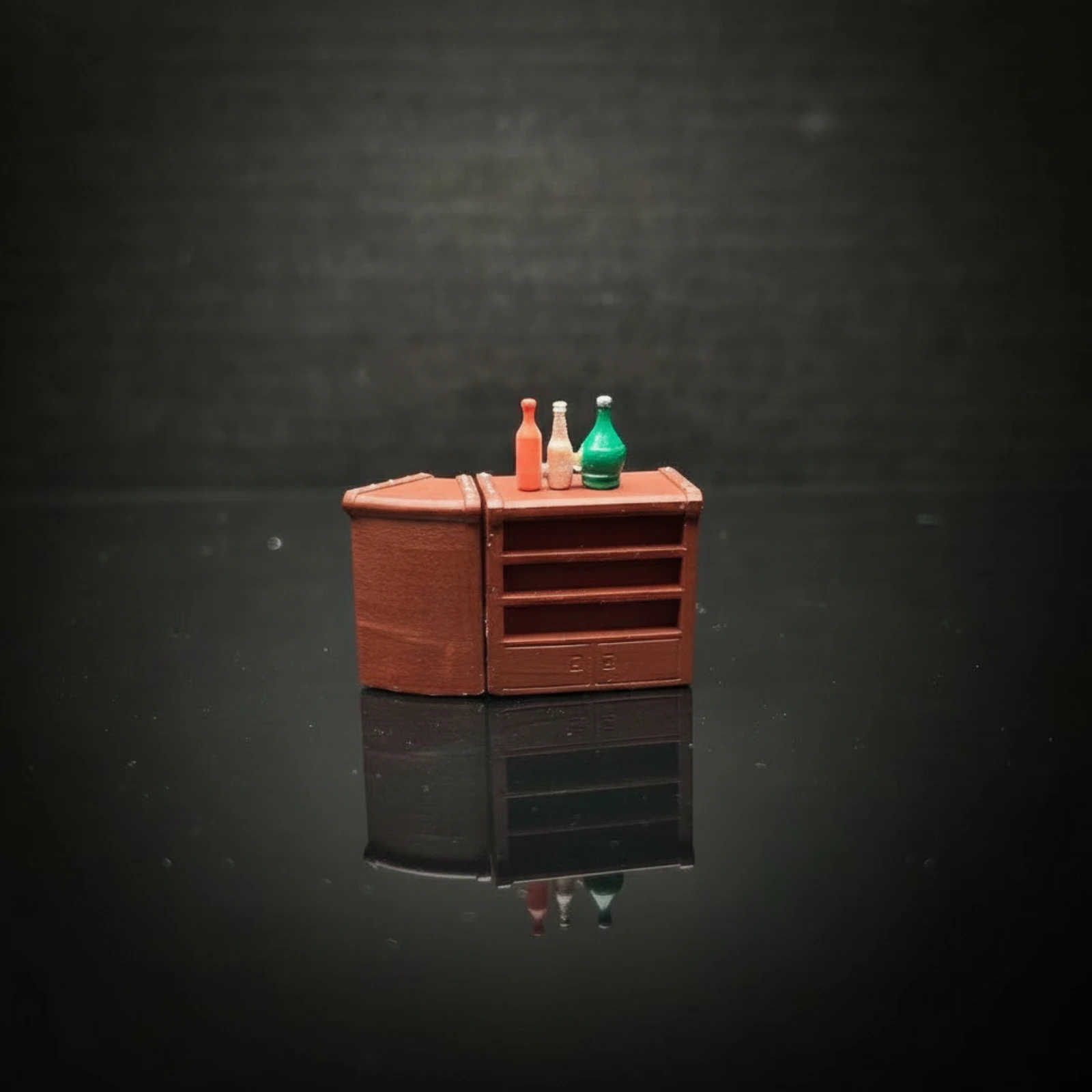 Miniature Bar Counter Realistic Bar Counter with Bottles Dollhouse Pub Set Detailed Diorama Furniture Compact for Collectors view 3