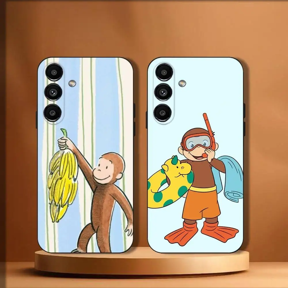 

Cartoon Curious G-Georges Phone Case For Samsung Galaxy A20,A21s,A22,A31,A32,A52,A53,A72,73,A80 Soft Black Cover