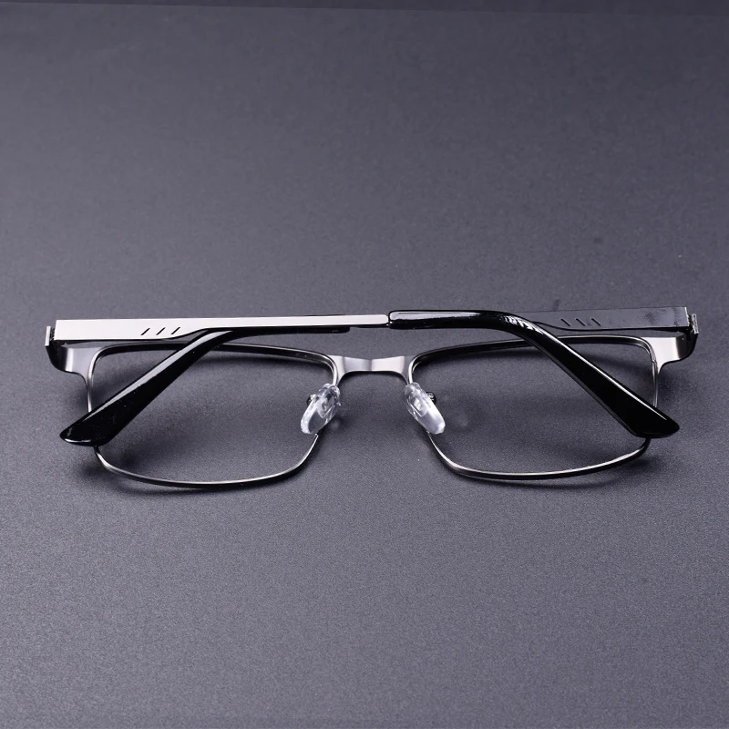 Edelstahl-Vollformat-Anti-Blaulicht-Presbyopie-Brille für Unternehmen, übergroße Metallbrille für Männer + 75 + 125 + 175 + 225 + 275 – Detail 12