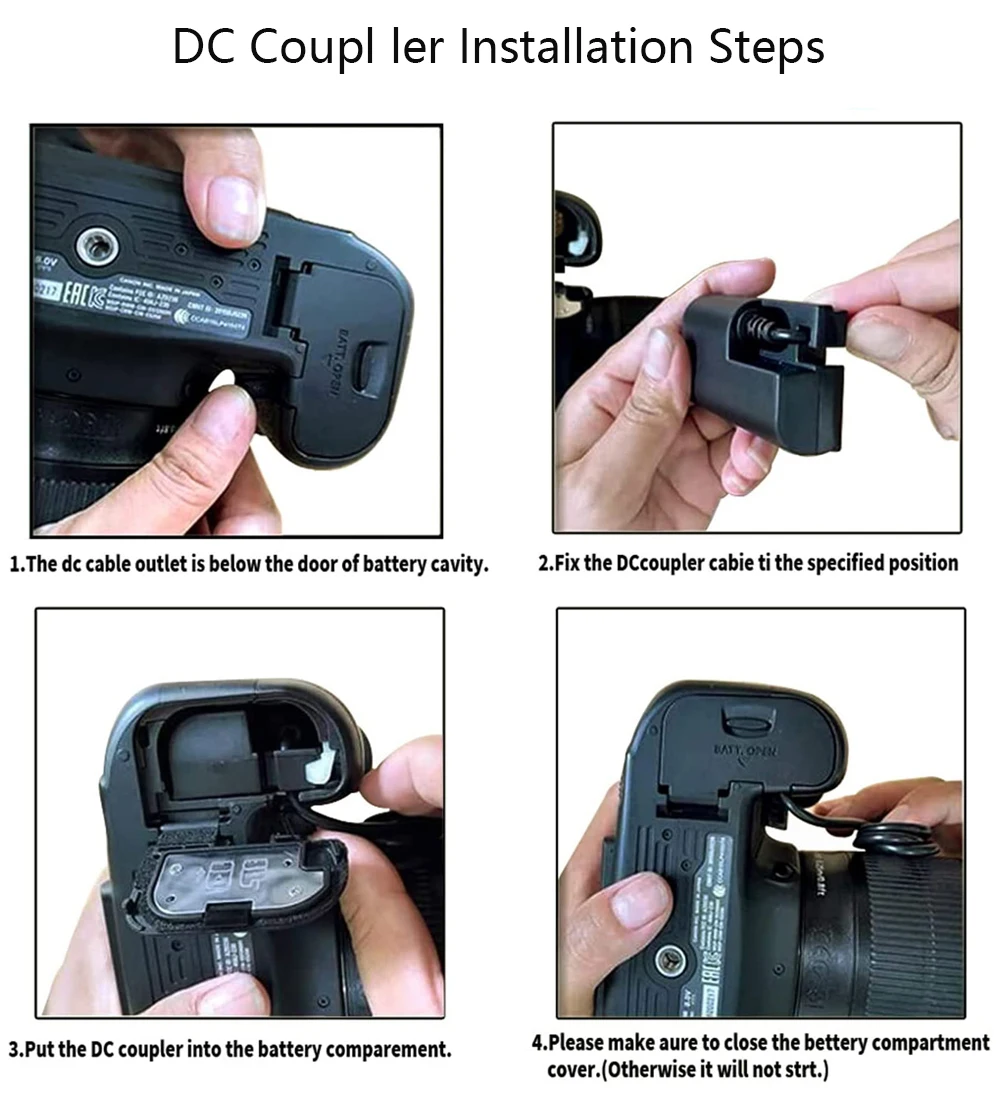 ACK-E6 AC Power Adapter DC Coupler Charger LP-E6 Dummy Battery Kit for Canon EOS 70D/7D 60D/6D 5D Mark II III Cameras