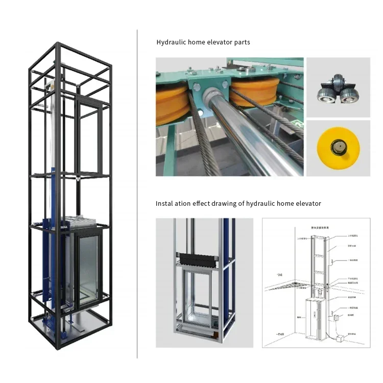 Hospital Elevator 4 Floors 400kg Home Hi Tech Face Recognition Controller Elevator
