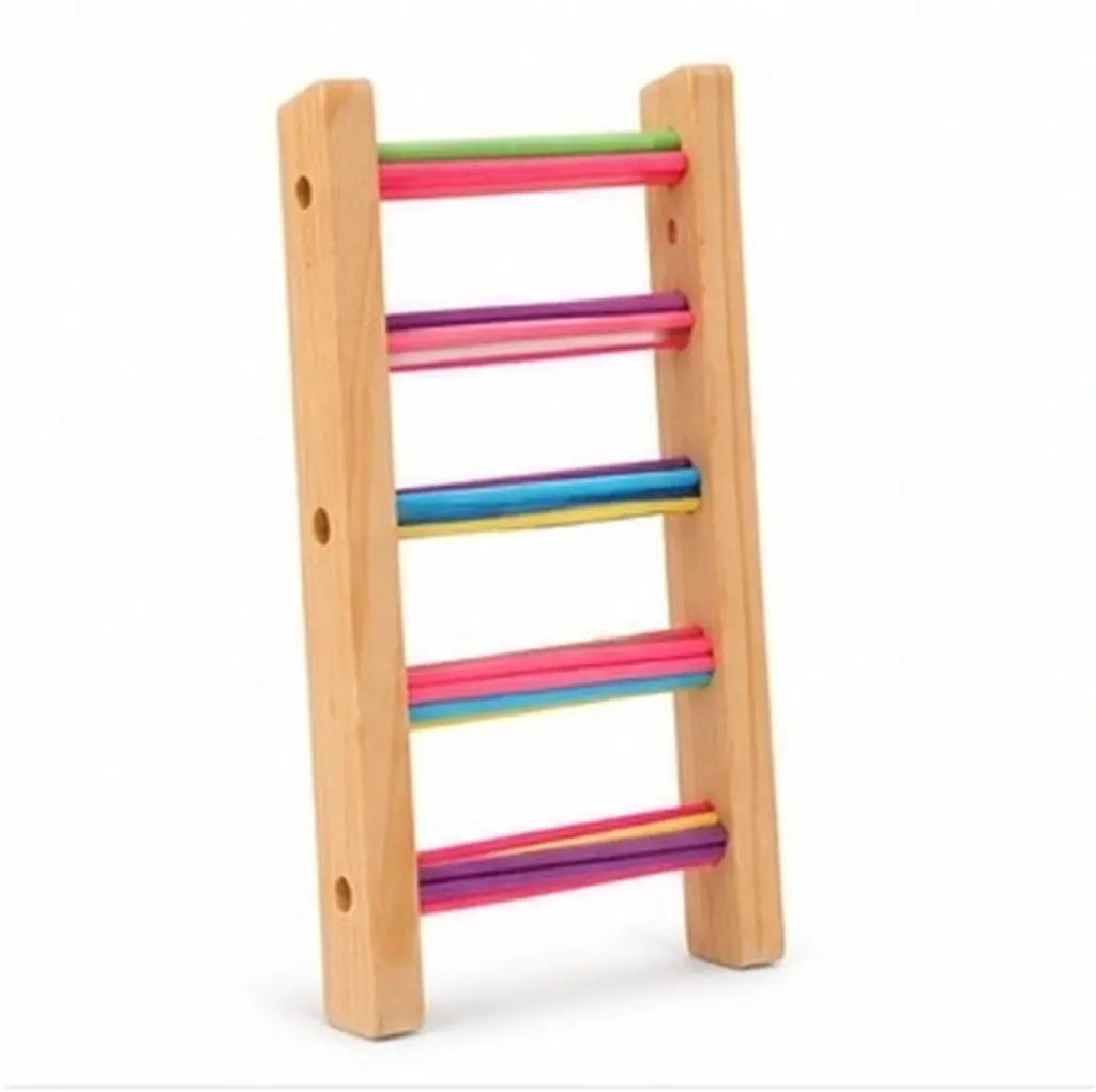 3Pcs Bird Cage Hanging Ladder for Parrots Small Birds Wooden Colorful Climbing Frame Encourages Exploration Exercise Fun