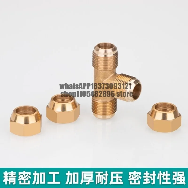 Copper Flared Tee Metric External Wire Flared Tee Copper Aluminum Tube Copper Pipe Joint 6/8/10/12/16