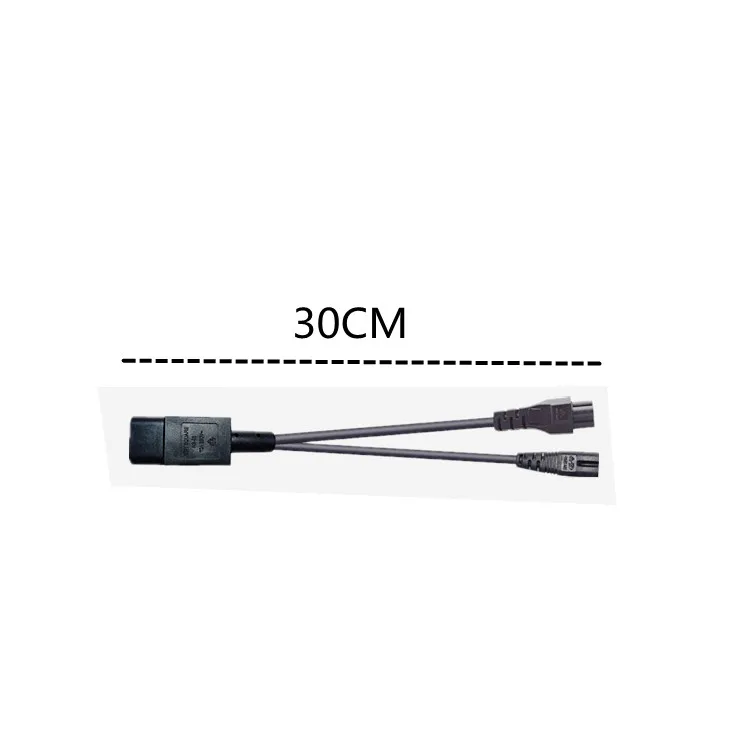 Cable adaptador de CA IEC320 C14 a C13 y C7 de 0,3 M/1FT, Cable adaptador hembra C14 macho a figura 8 y C13