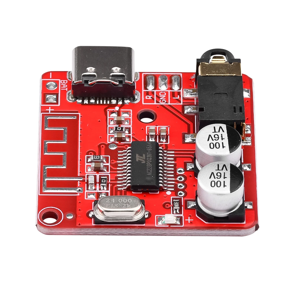 10/5/1Pcs Bluetooth Audio Receiver Board Bluetooth 5.1 MP3 Lossless Decoder Micro USB 3.5mm Output Amplifier Module Type-C 3W