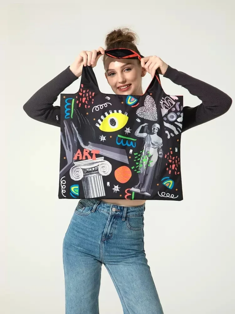 

Faionable Large Capaci Single oulder op Bag Women's Commuter Lightweight Foldable Universal Bag Art Series LOQI