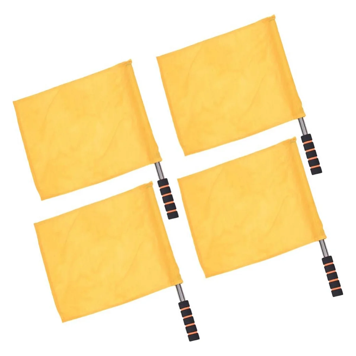 Yellow Sports Referee Flag 4 Pieces Track and Field Event Referee Flag Football Goal Flag Flag Bearer Flag Sponge Handle