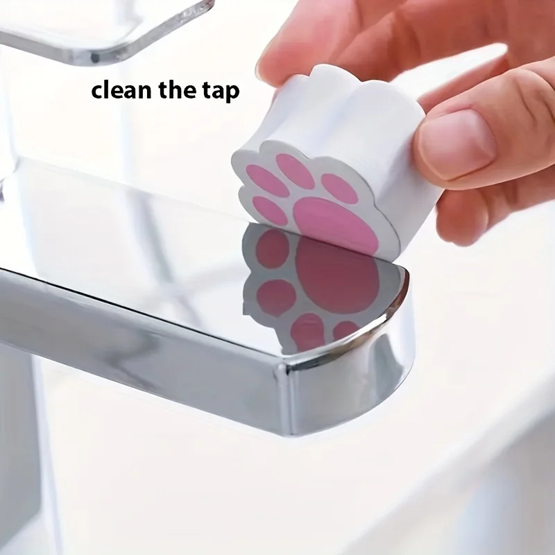 Mirror Faucet Cleaner Magic Sponge Instant Stain Removal Descaling Spotless Glass Surfaces Restroom Cleaning Tools Home Supplies